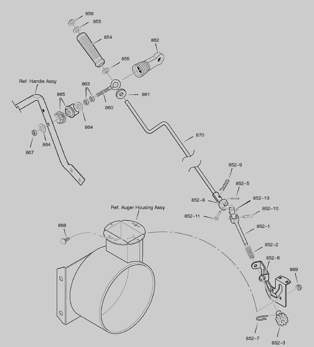 Chute Rod Diagram and Parts List for 627954X16A 2005 Briggs and Stratton Snow Blower